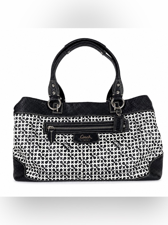 Coach Handbags - Coach Penelope Vintage Y2K Op Art Signature Shoulder Tote Black White